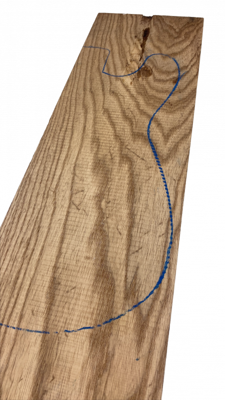 Body Swamp Ash, grainmatched, Caramel, 47mm, Unique Piece #135